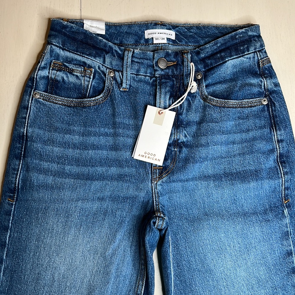 NWT - Good American Distressed Jeans - Size 00 / 24 - Picture 3 of 6